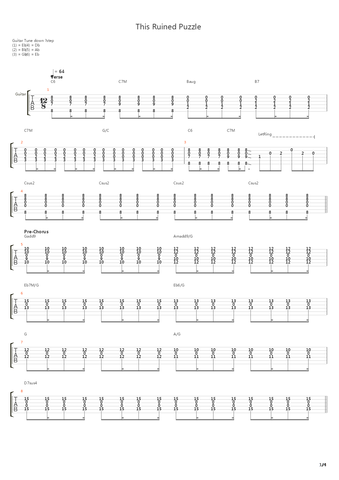 This Ruined Puzzle吉他谱