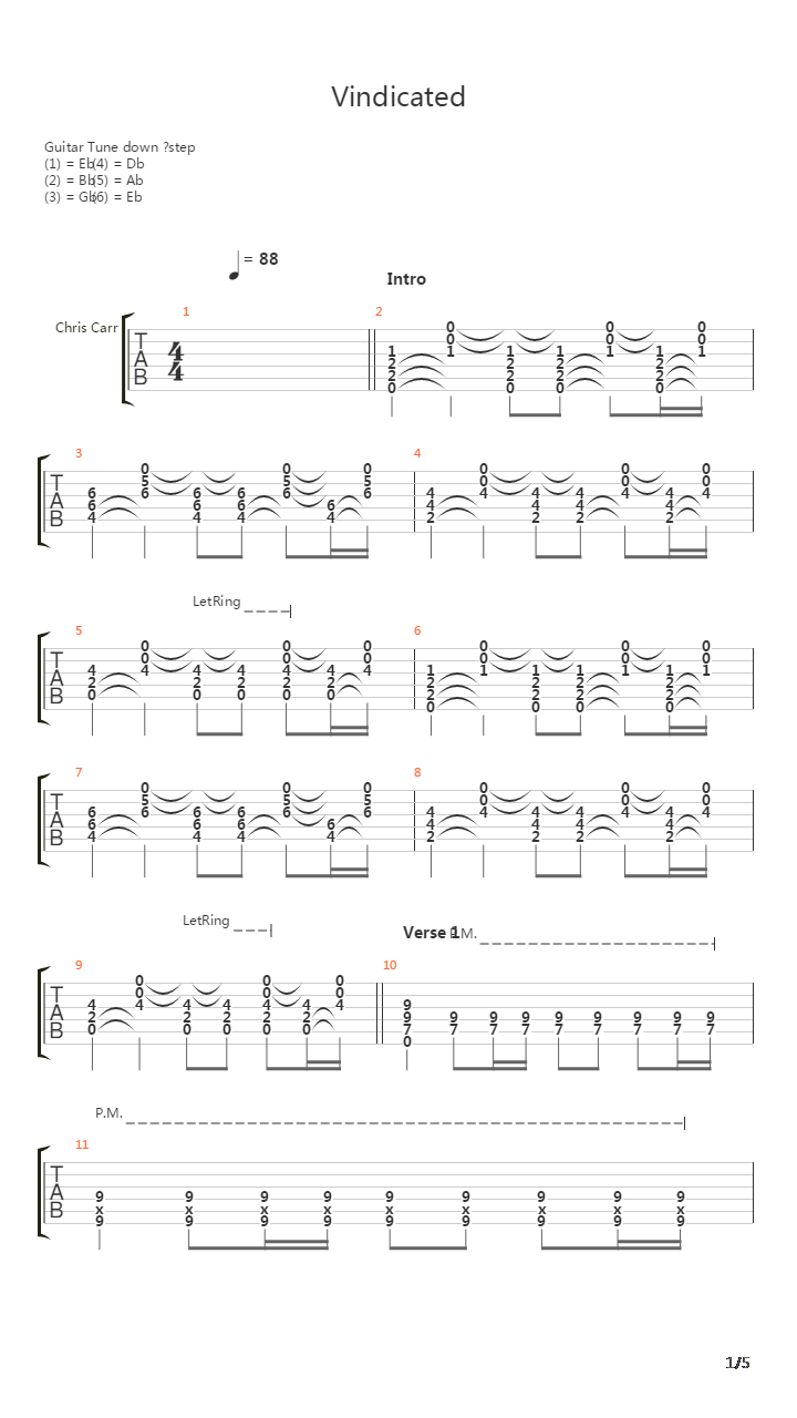 Vindicated吉他谱