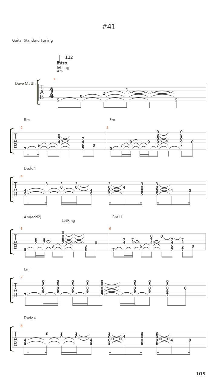 41吉他谱