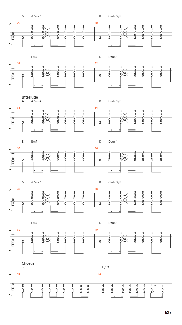 41吉他谱