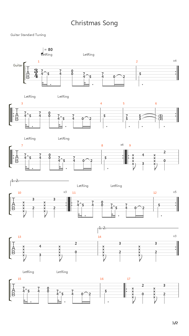 Christmas Song吉他谱