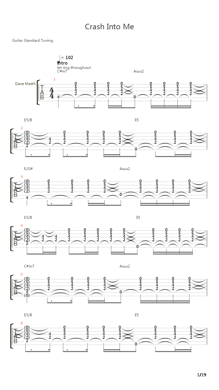 Crash Into Me吉他谱