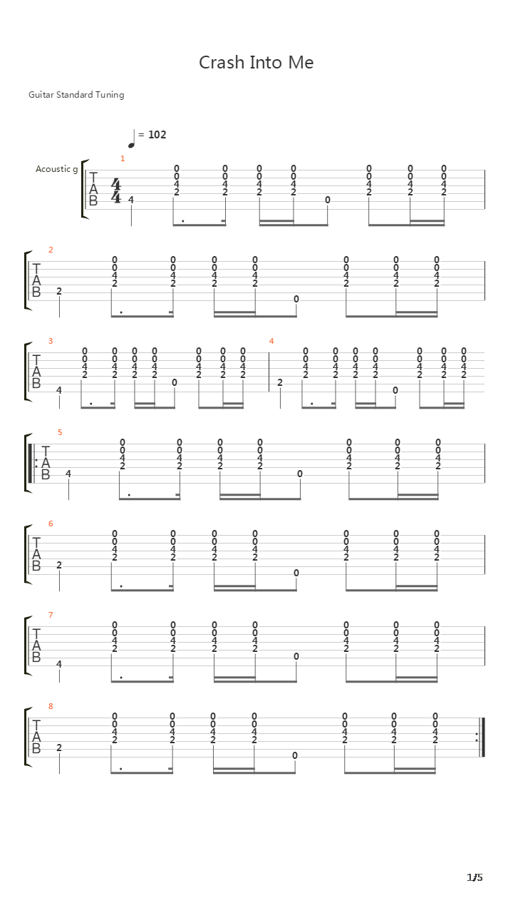 Crash Into Me吉他谱