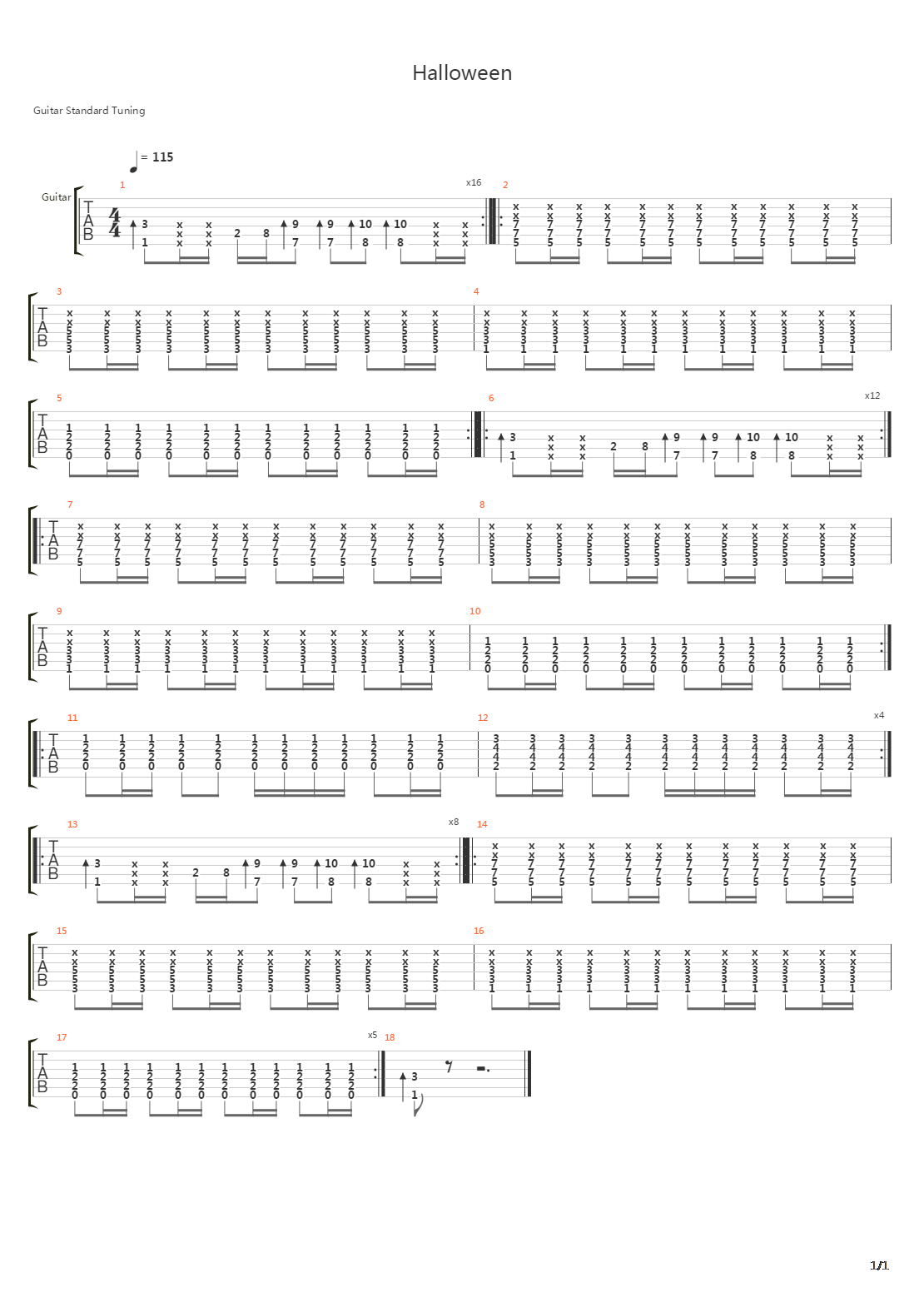 Halloween吉他谱