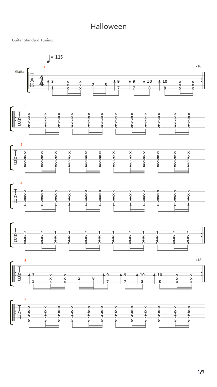 Halloween吉他谱