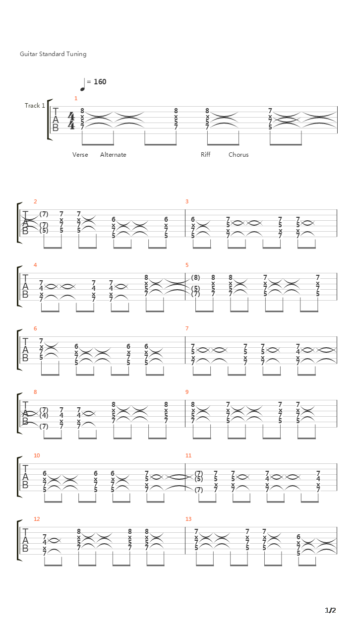 Let You Down吉他谱