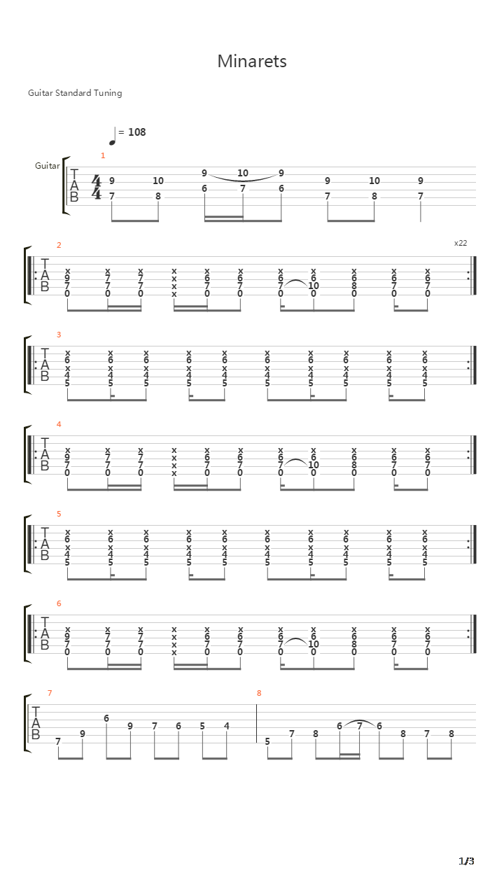 Minarets吉他谱