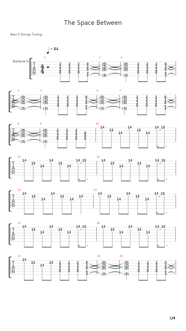 Space Between吉他谱