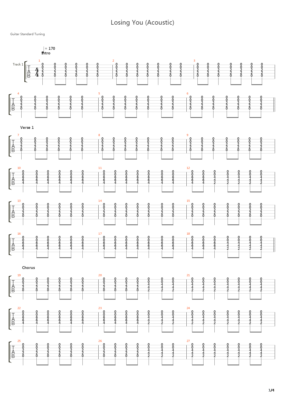 Losing You吉他谱
