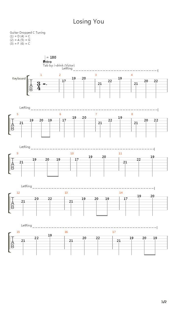 Losing You吉他谱