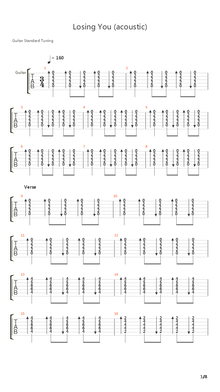Losing You吉他谱