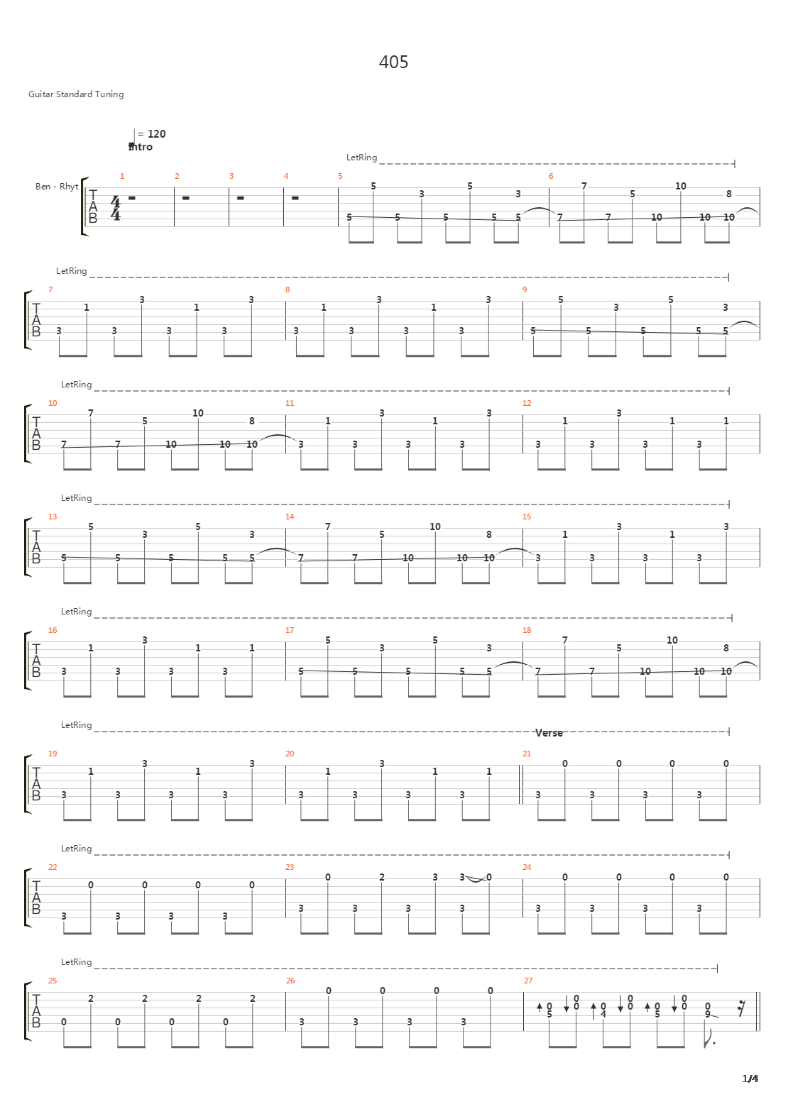 405吉他谱