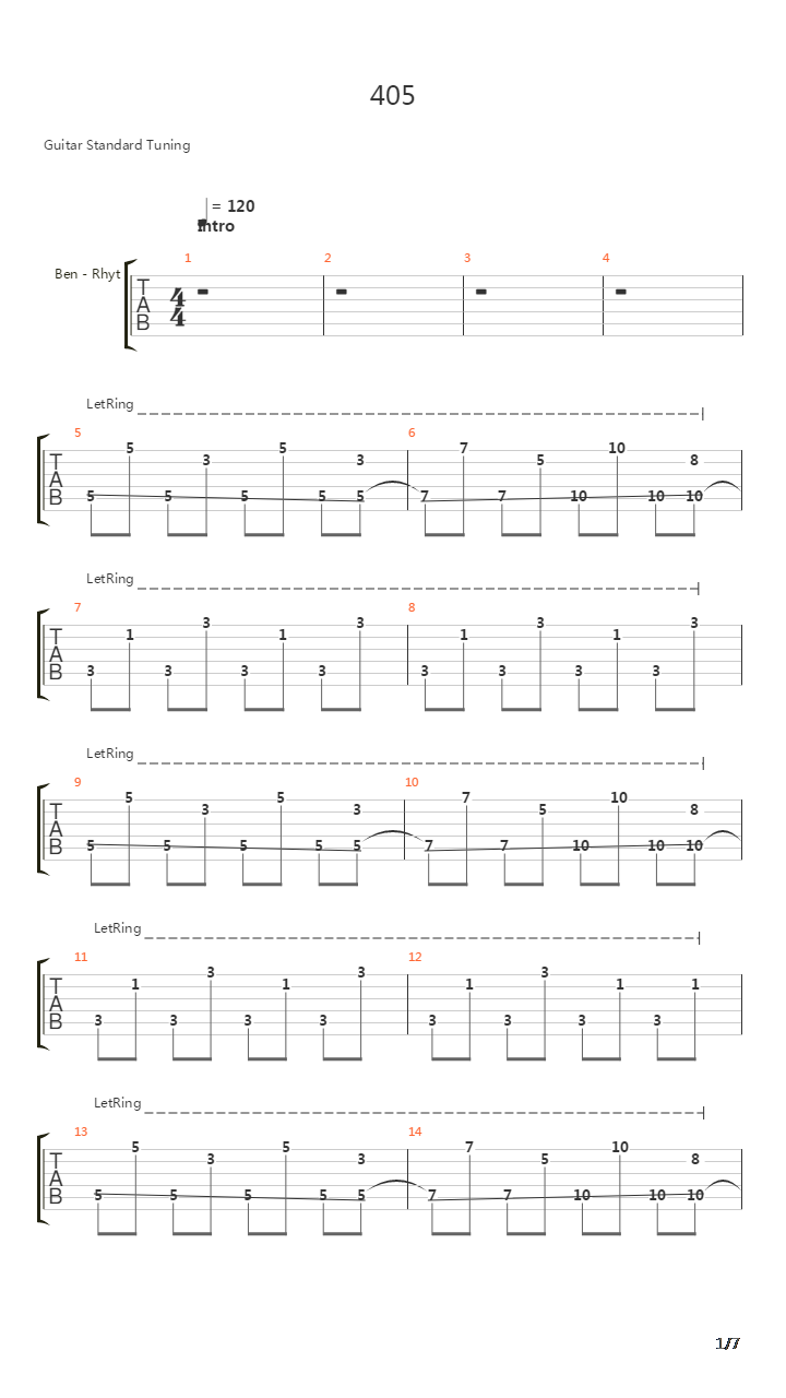 405吉他谱