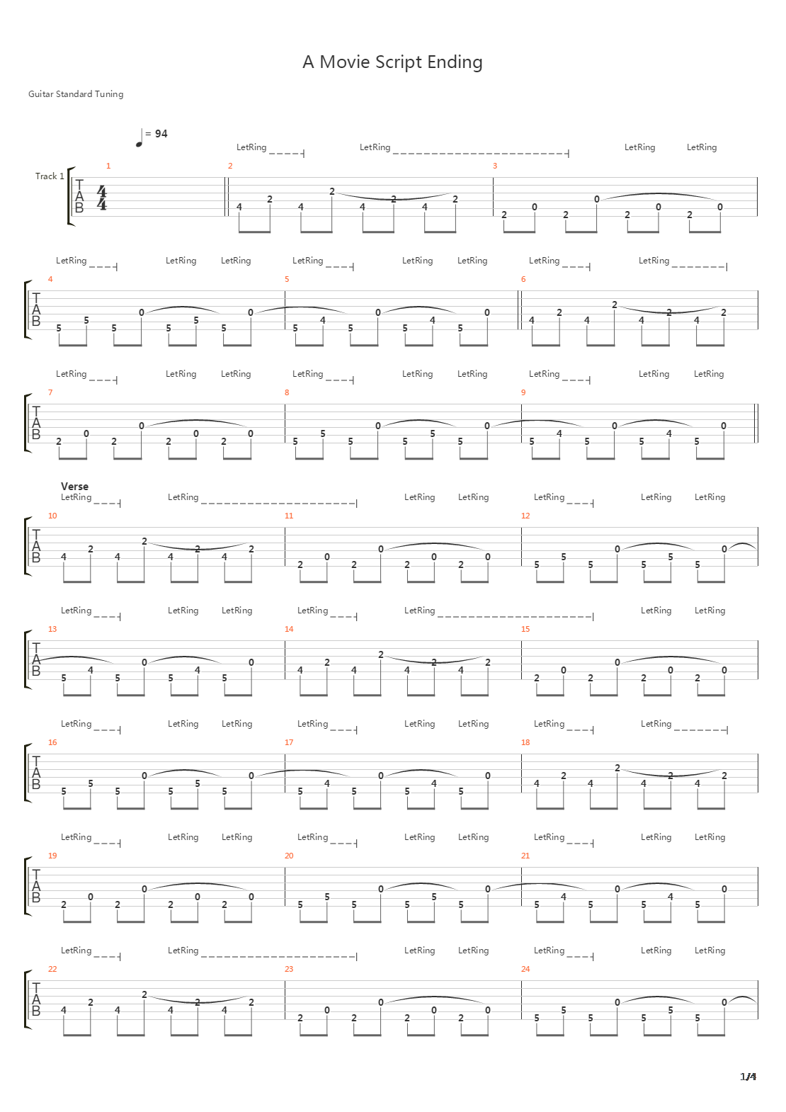 A Movie Script Ending吉他谱