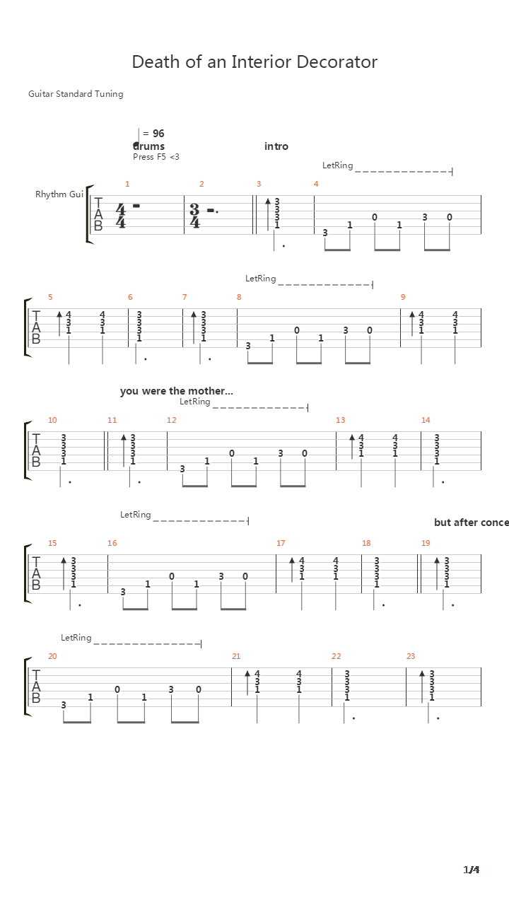 Death Of An Interior Decorator吉他谱
