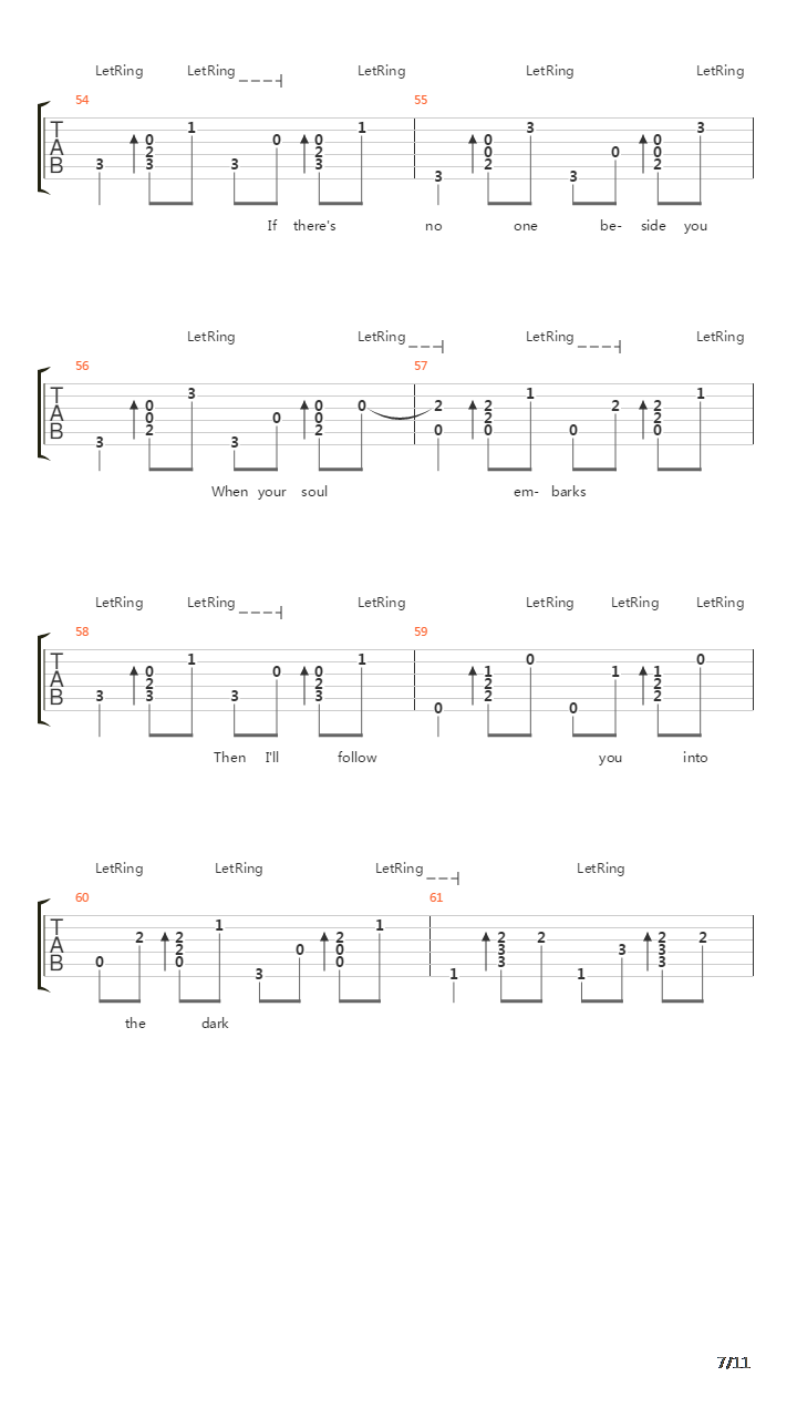 I Will Follow You Into The Dark吉他谱