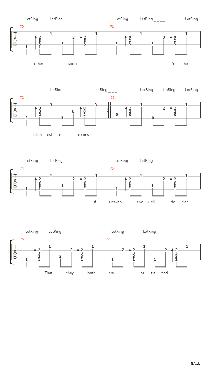 I Will Follow You Into The Dark吉他谱