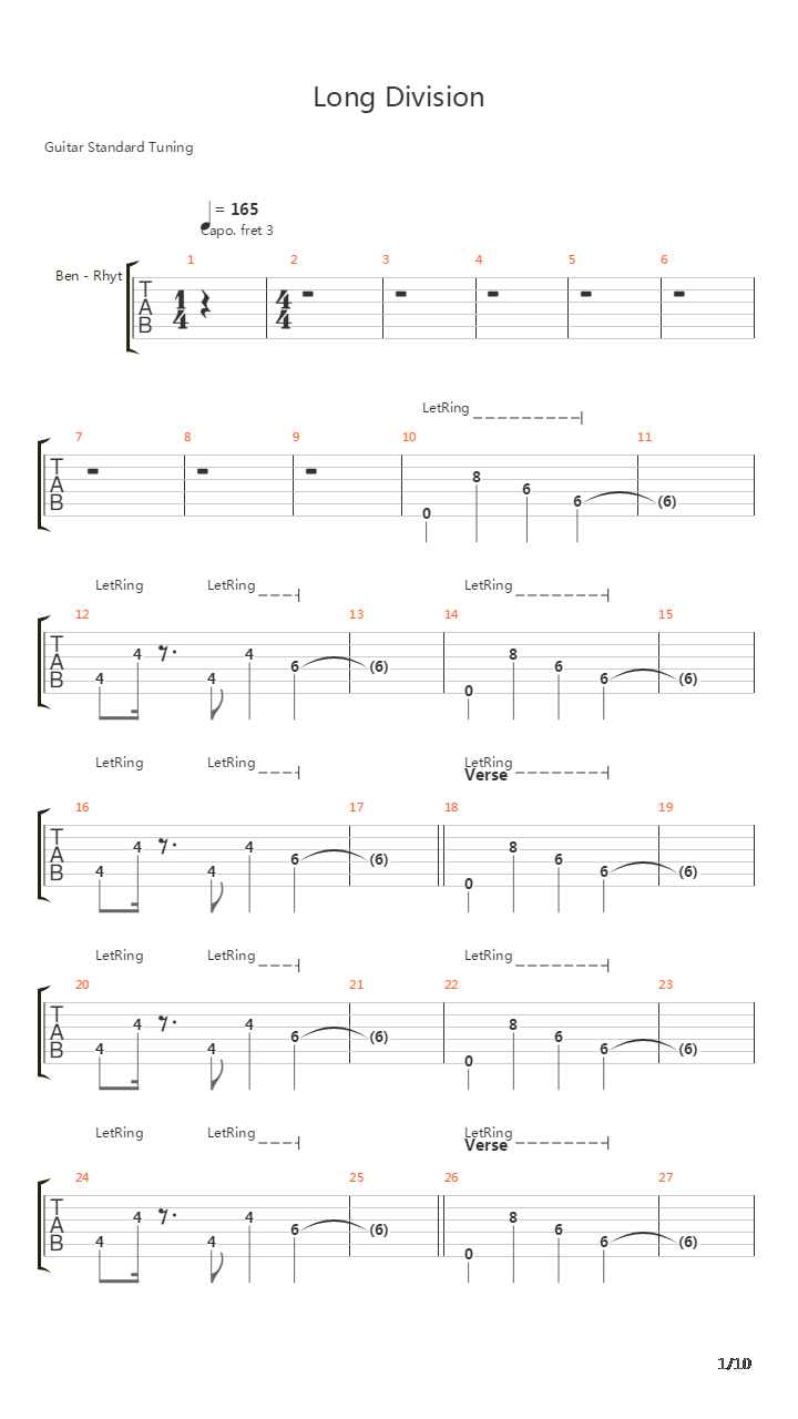 Long Division吉他谱