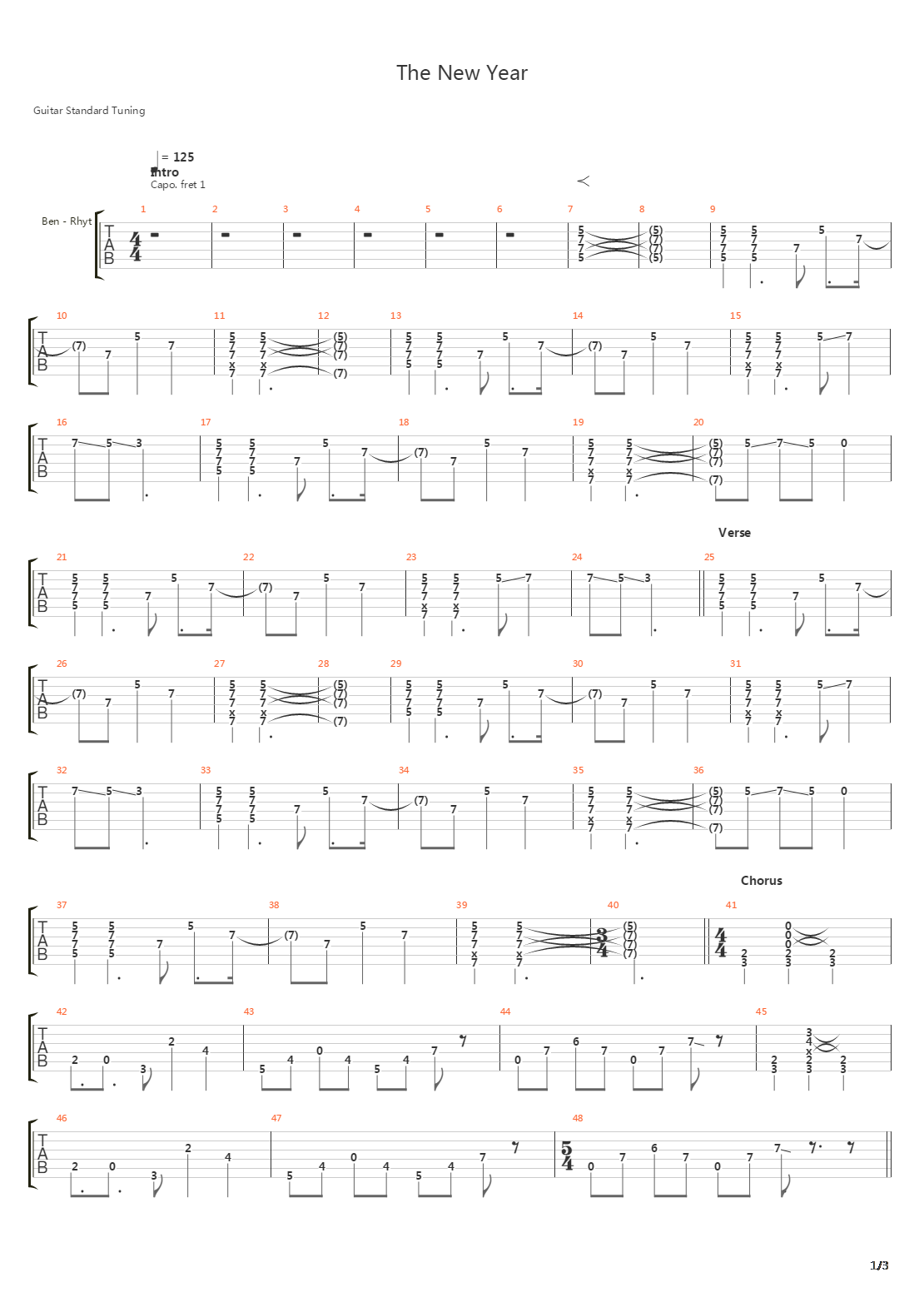 New Year吉他谱