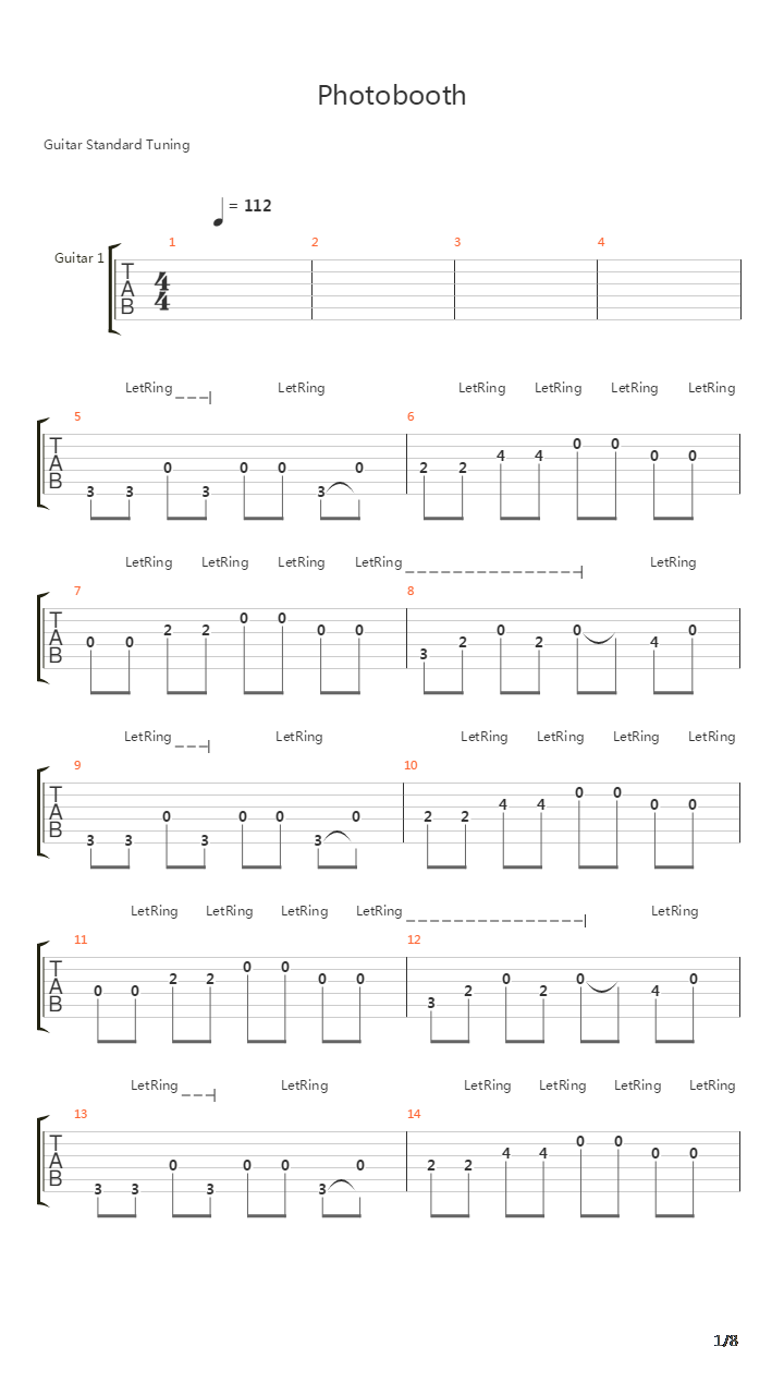 Photobooth吉他谱