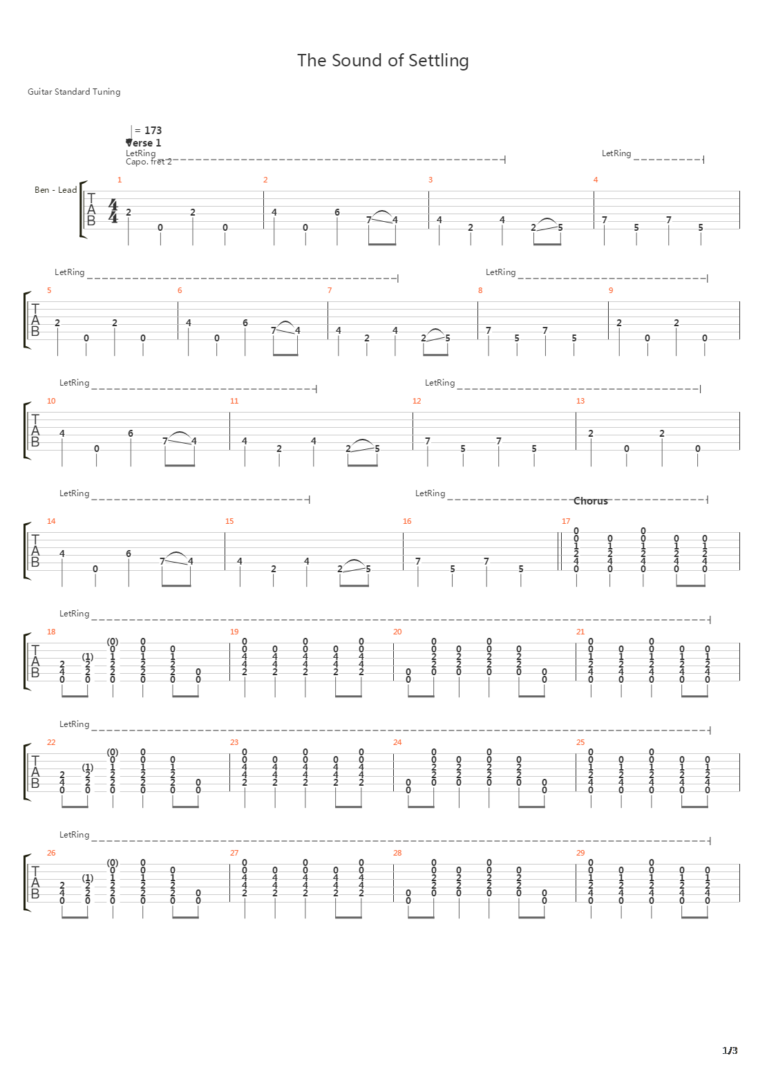 The Sound Of Settling吉他谱