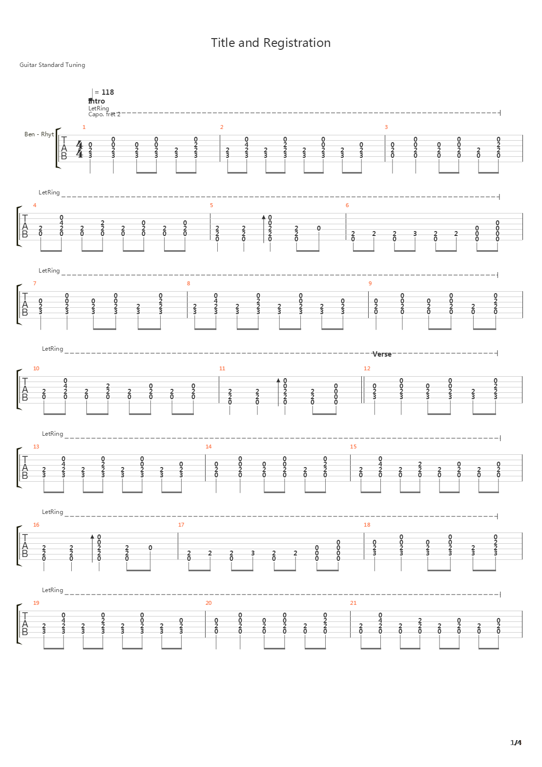 Title And Registration吉他谱