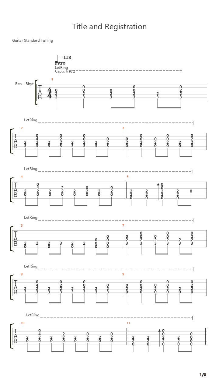 Title And Registration吉他谱