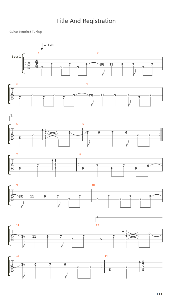 Title And Registration吉他谱