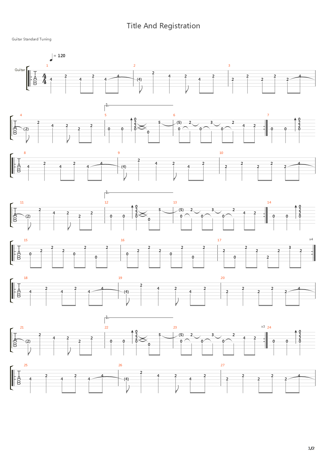 Title And Registration吉他谱