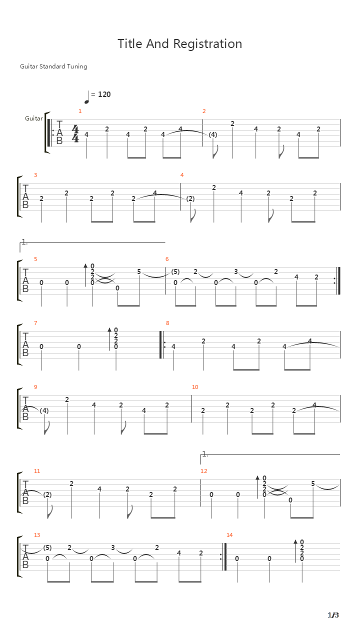 Title And Registration吉他谱