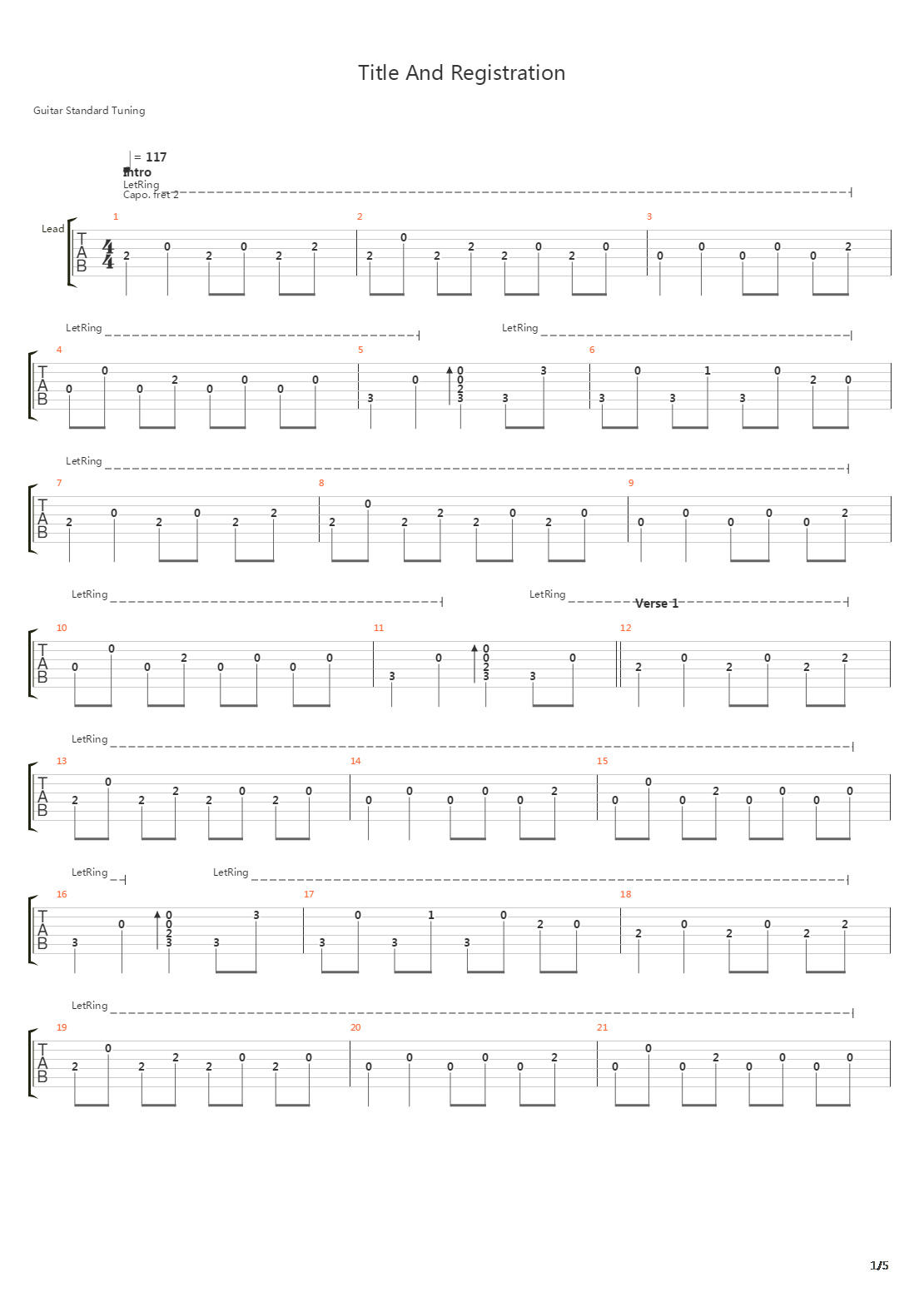 Title And Registration吉他谱