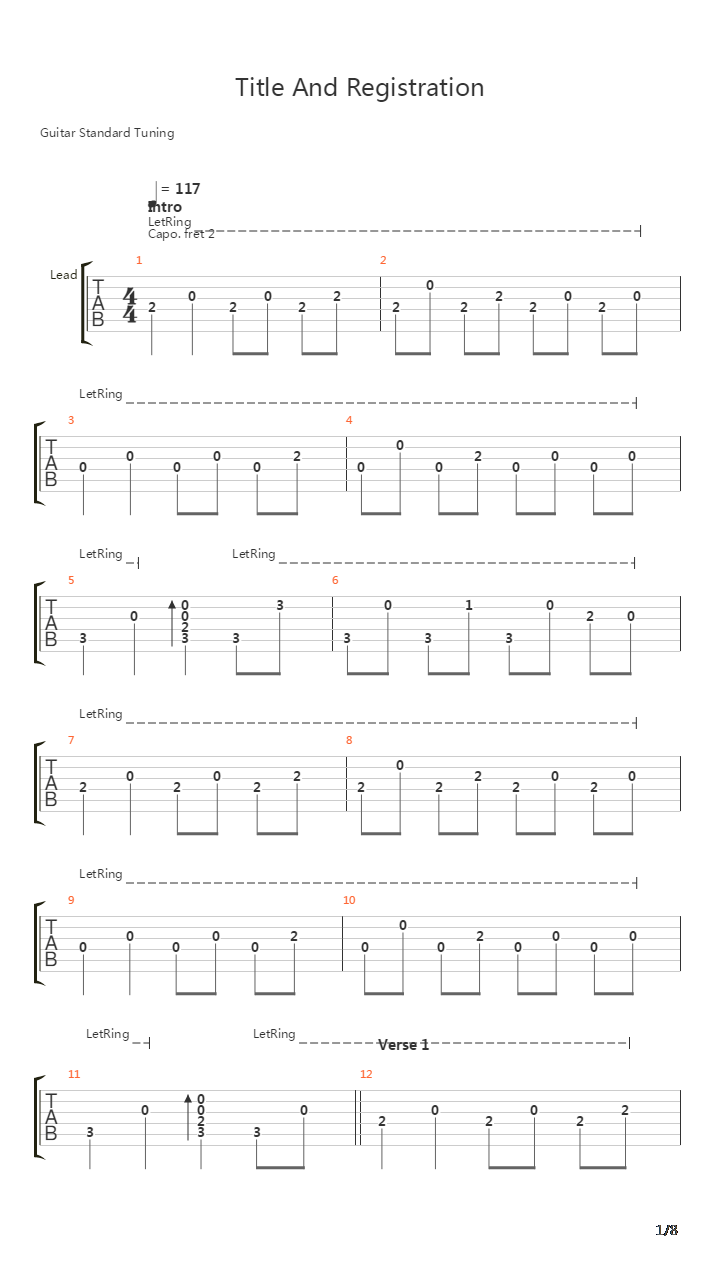 Title And Registration吉他谱