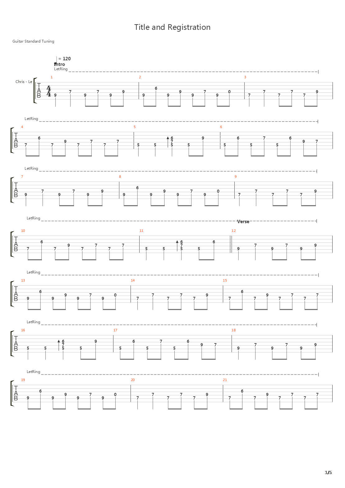 Title And Registration吉他谱