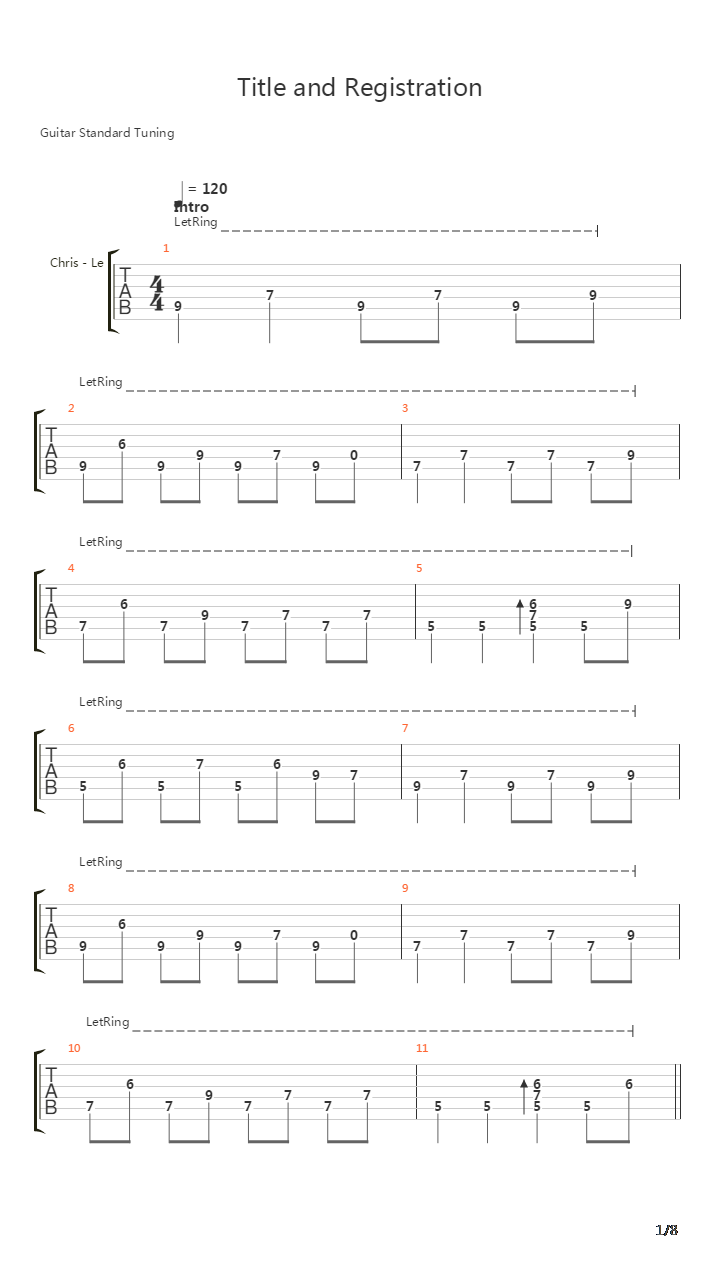 Title And Registration吉他谱