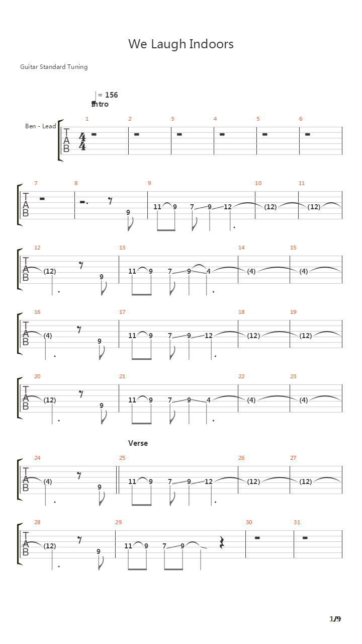 We Laugh Indoors吉他谱