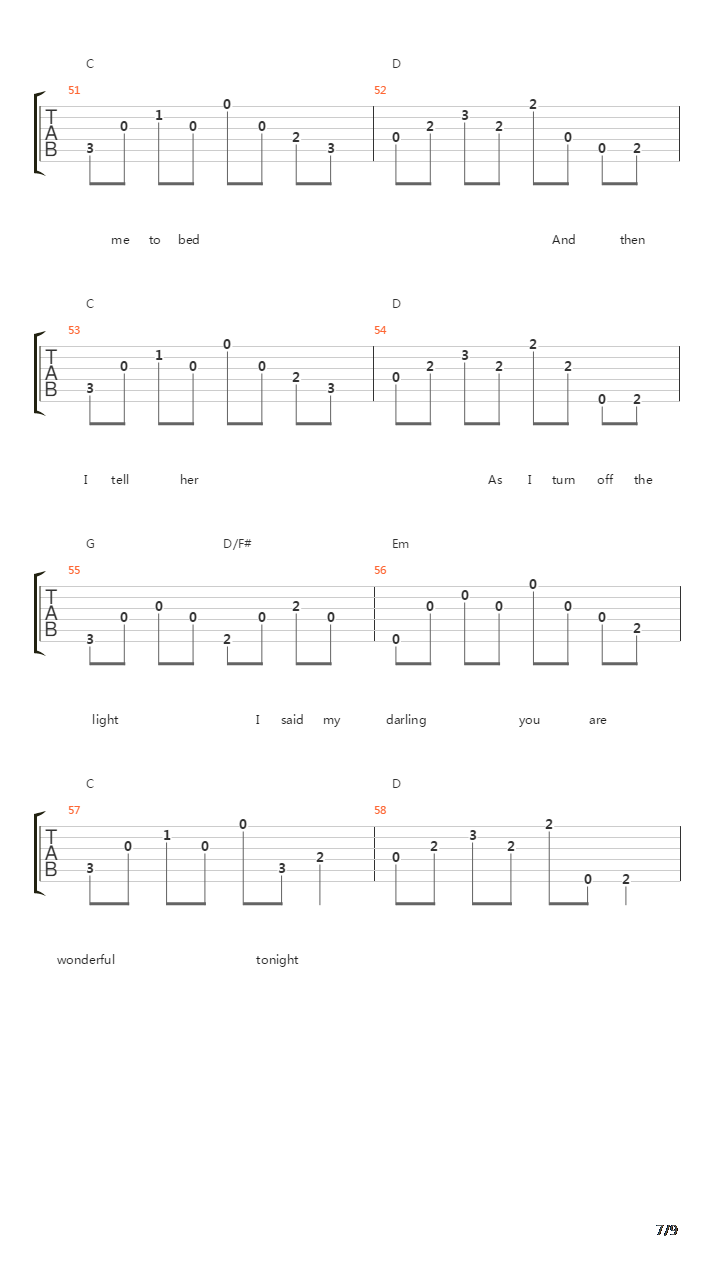 Wonderful Tonight吉他谱