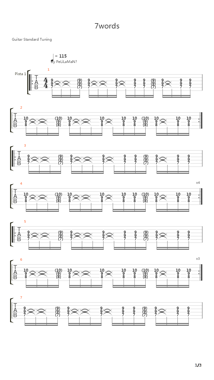 7words吉他谱