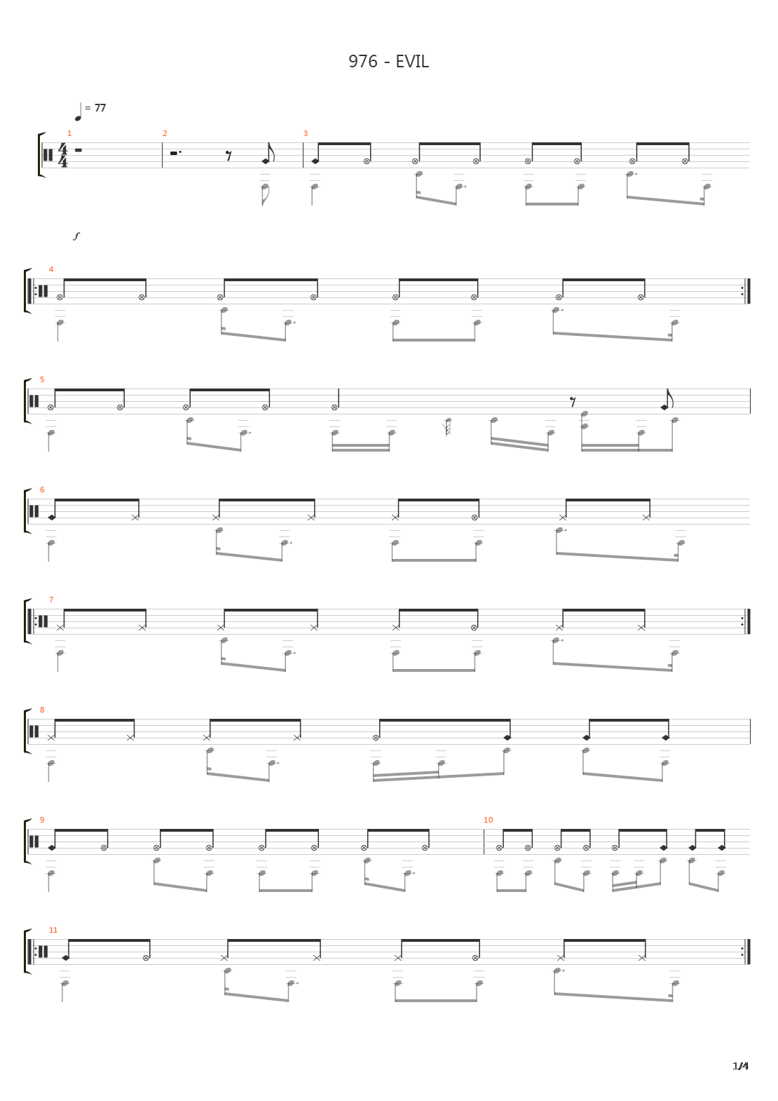 976-evil吉他谱