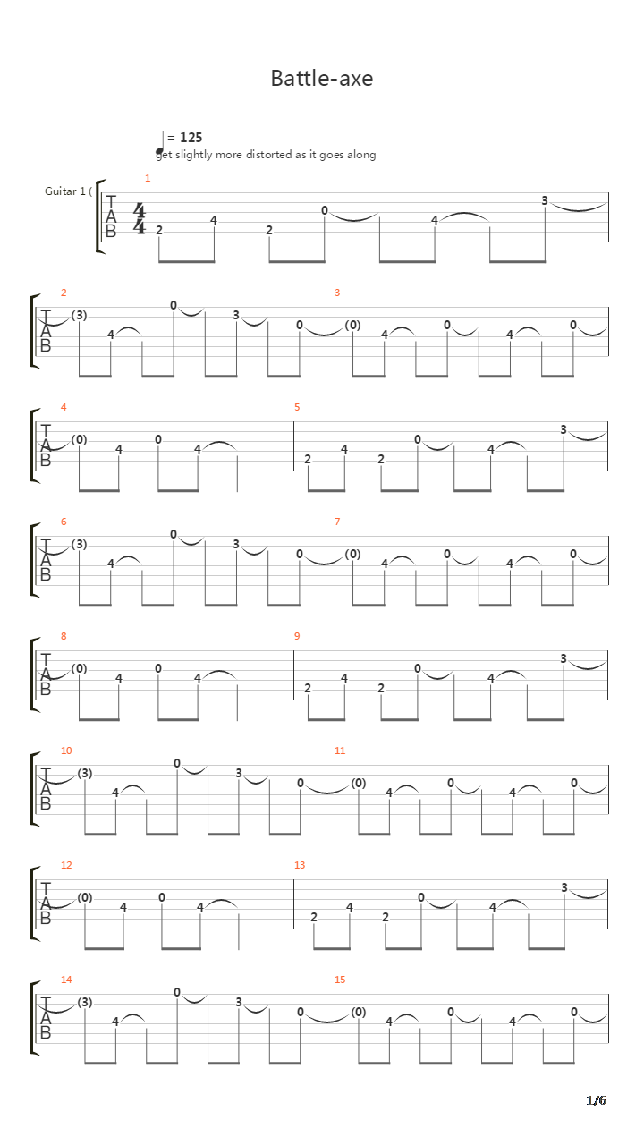 Battle-axe吉他谱