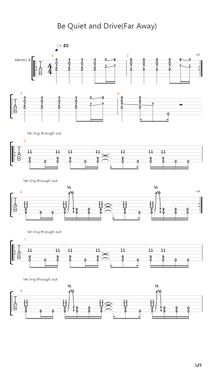 Be Quiet And Drive Far Away吉他谱