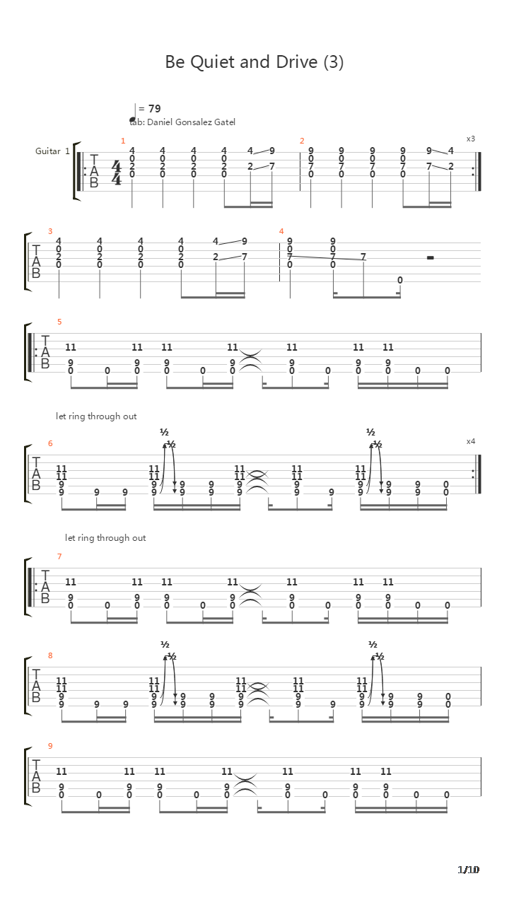 Be Quiet And Drive吉他谱