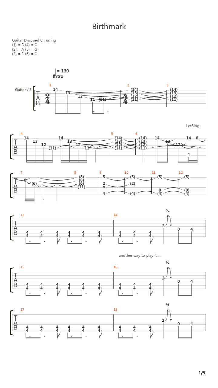 Birthmark吉他谱