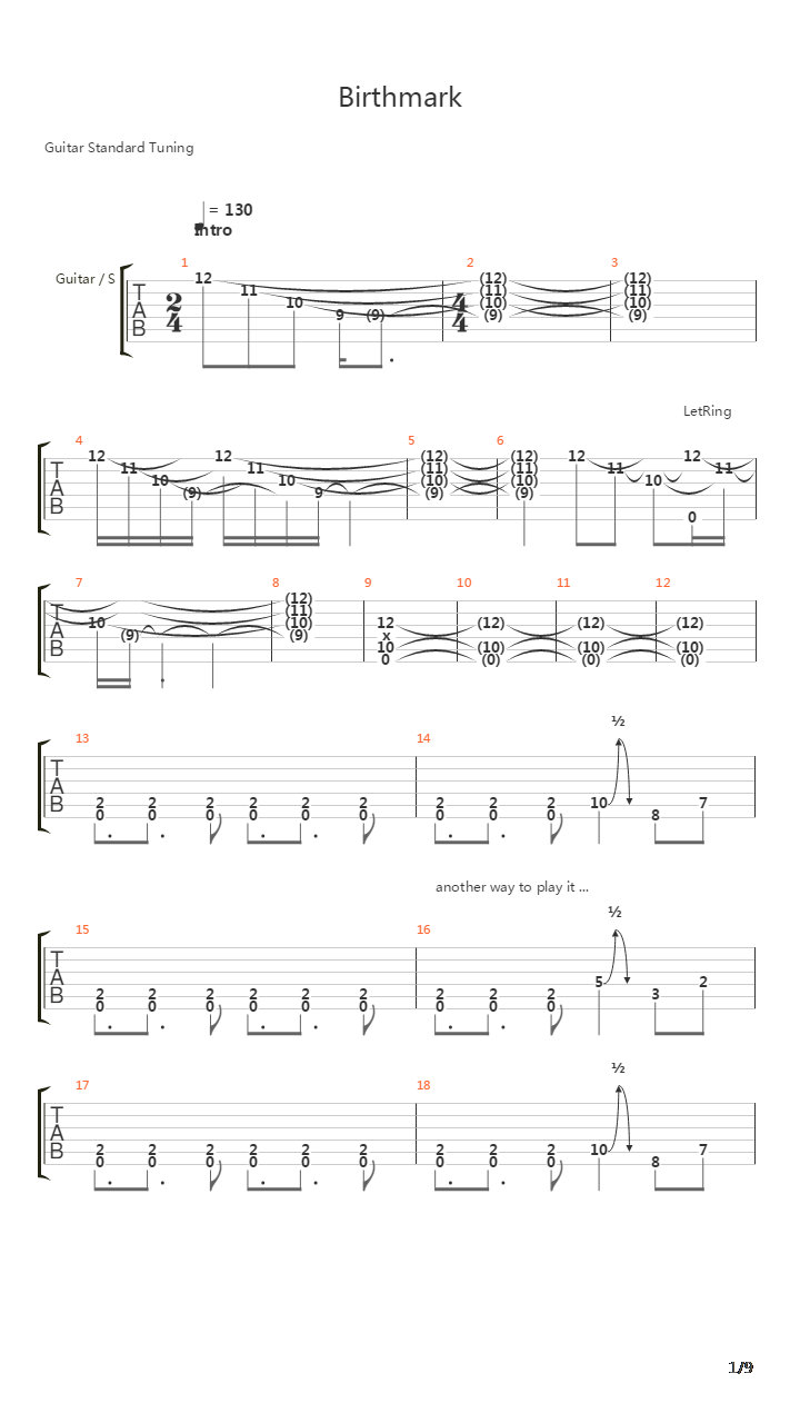 Birthmark吉他谱