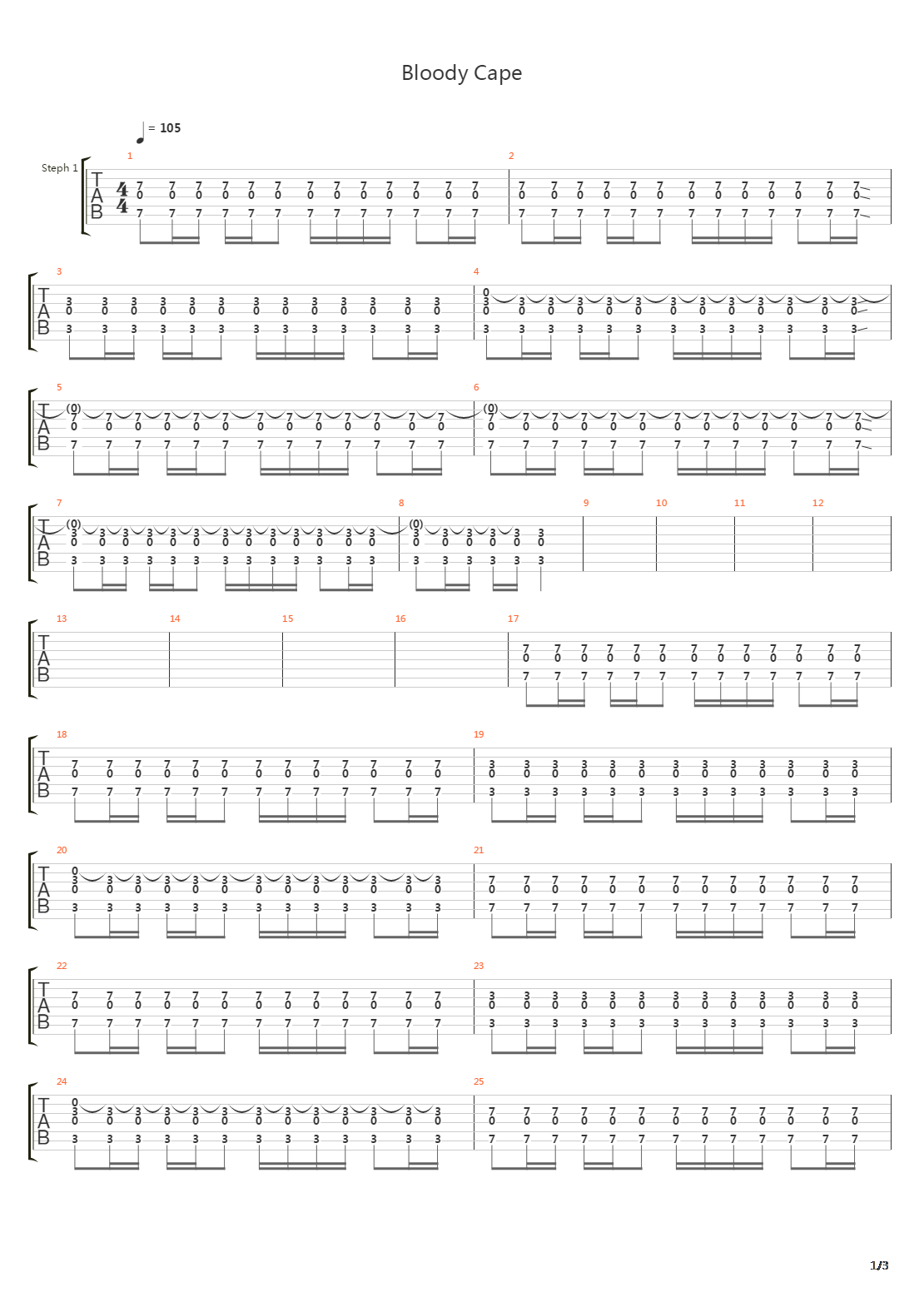 Bloody Cape吉他谱