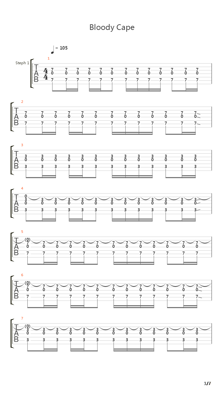 Bloody Cape吉他谱
