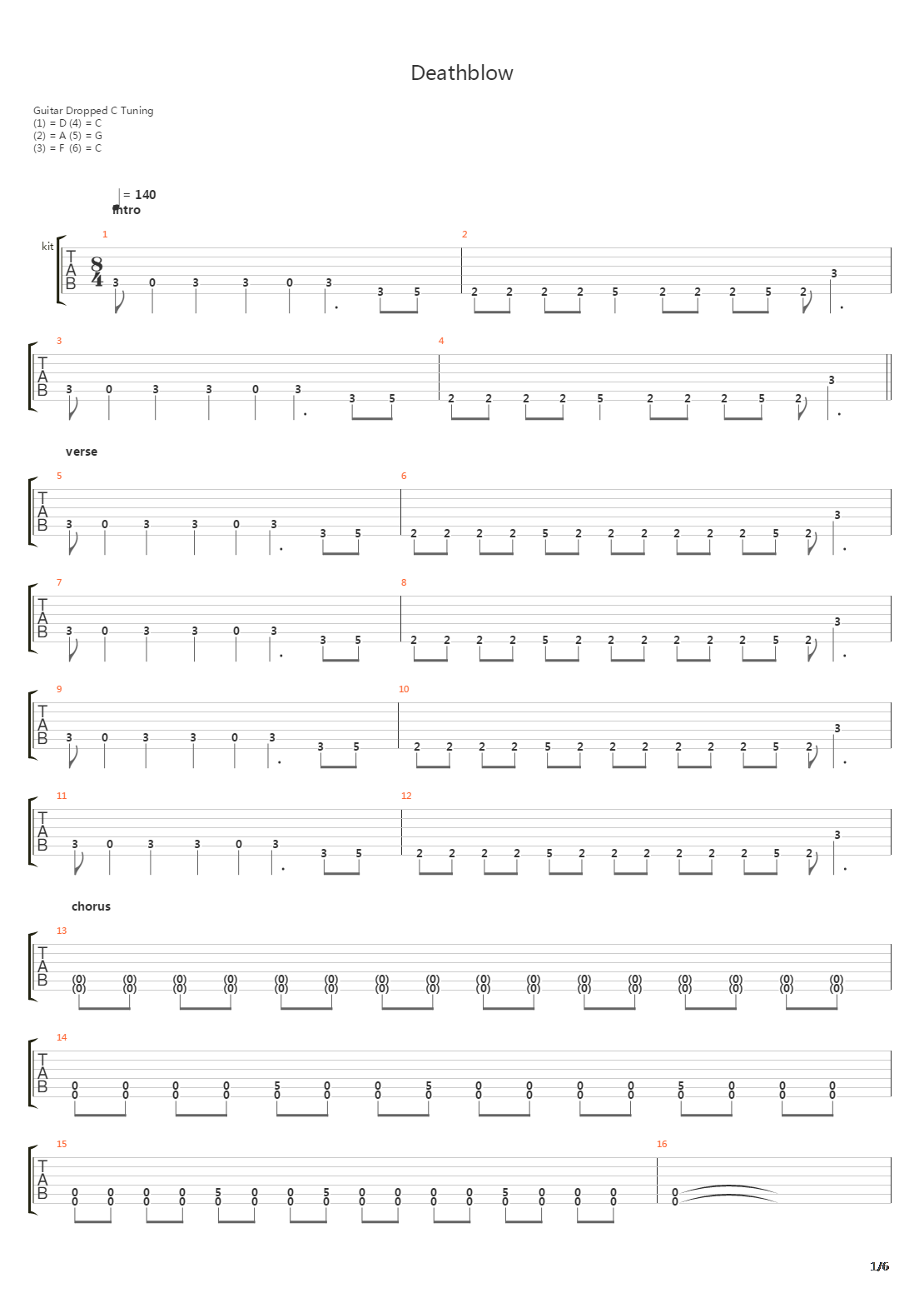Deathblow吉他谱