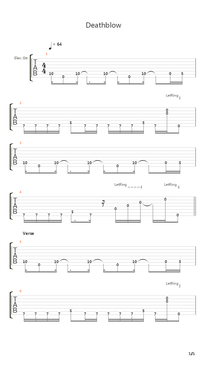 Deathblow吉他谱