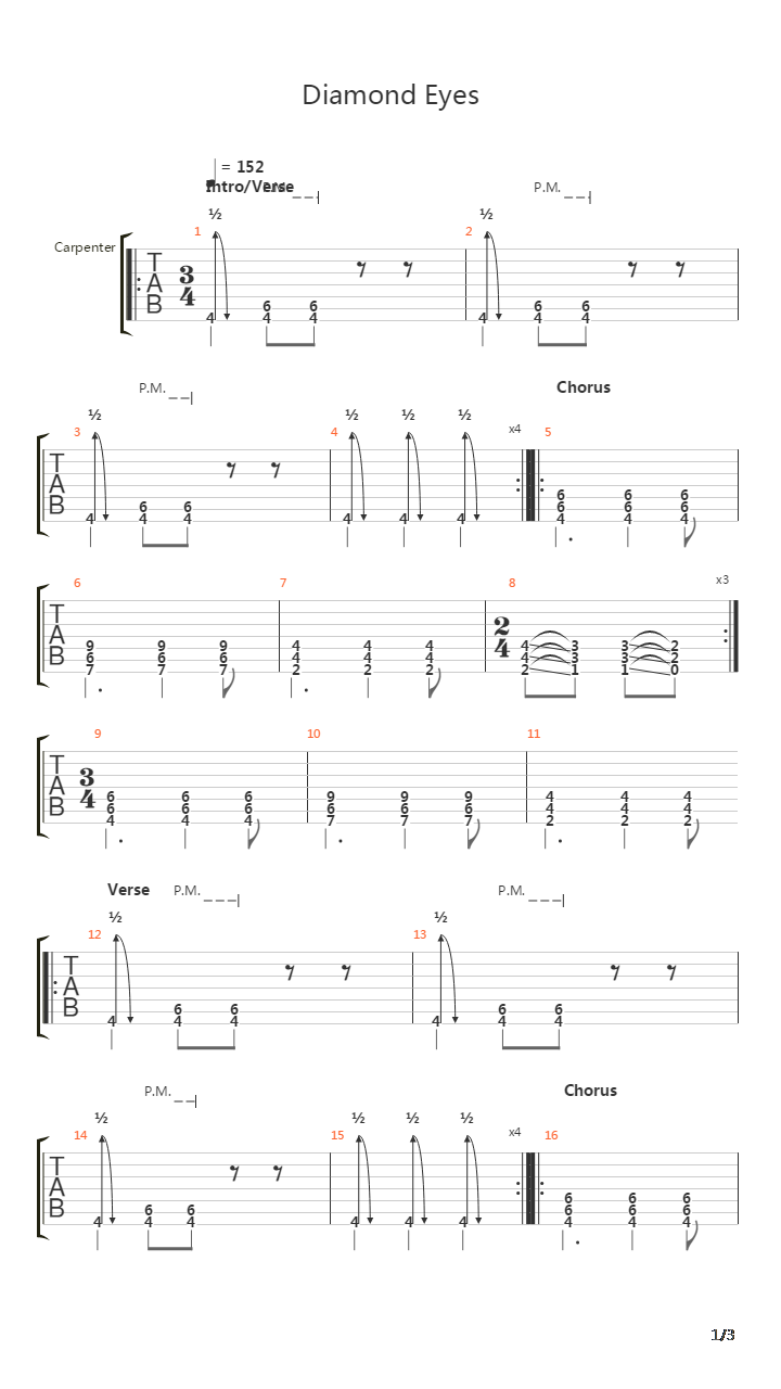 Diamond Eyes吉他谱