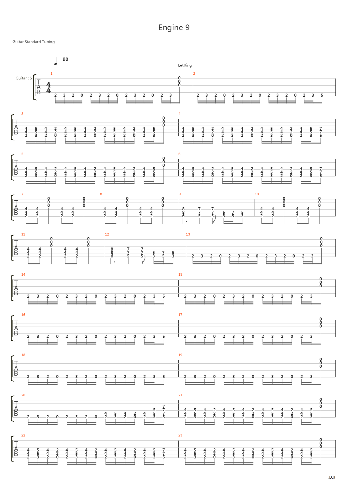 Engine 9吉他谱