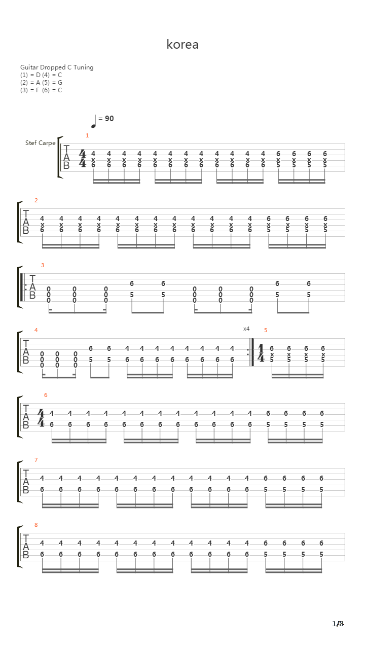 Korea吉他谱